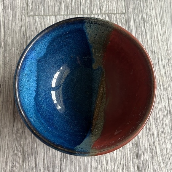 Ceramic Earthtone and Blue Bowl - Picture 2 of 5